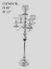 Picture of CH5436 SL - Silver Tall 5 Arm Gold Crystal Beaded Globe Metal Candelabra Candle Holder Set