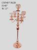 Picture of CH5437 RGD - Rose Gold Tall 5 Arm Gold Crystal Beaded Globe Metal Candelabra Candle Holder Set 40"