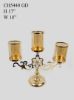 Picture of CH5440 Gold - Trio Hurricane Glass Candle Holder  With Flower Crystal Design