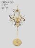 Picture of CH5457 Gold - Candle Holder With Pentagon Crystal Design and Hurricane Glass Tube