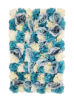 Picture of FL4060-1 - Blue Silk Rose & Hydrangea Flower Wall Mat Panel 24"