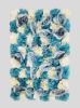 Picture of FL4060-1 - Blue Silk Rose & Hydrangea Flower Wall Mat Panel 24"