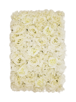 Picture of FL4060-1 - Ivory Silk Rose & Hydrangea Flower Wall Mat Panel 24"