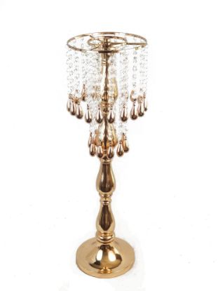 Picture of CH1322L - Metal Flower Stand with Crystal Chain Flower Diamond Pendant Chandelier Stand 27"