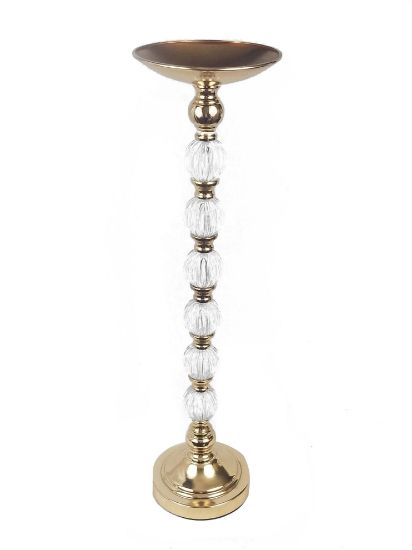 Picture of VC1196-6 - Metallic Pillar Flower Stand With 6 Clear Crystal Ball 26"