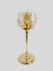 Picture of CH5462 Gold - Candle Holder With Flower Crystal Design and Hurricane Glass Tube