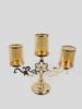 Picture of CH5440 Gold - Trio Hurricane Glass Candle Holder  With Flower Crystal Design