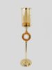 Picture of CH5465 Gold - Candle Holder With Circle Crystal Design and Hurricane Glass Tube