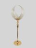 Picture of CH5433 Gold - Floor Tall Half Moon Basket Candle Holder Flower Riser 48"