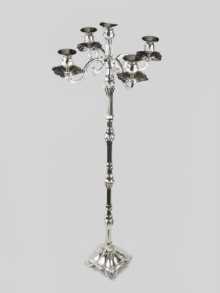 Picture of CH3315103-P - Silver Metal 4 Arms and 1 Head Candle Holder  40"