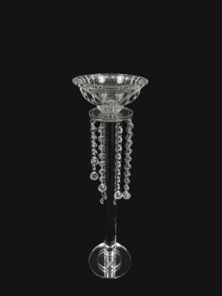 Picture of CH8153-S - Premium Glass Crystal Pillar Candle and Flower Holder 22.5"