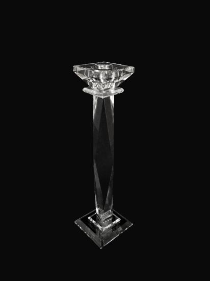 Picture of CCH8149-M - Premium Glass Crystal Pillar Candle Holder 14"