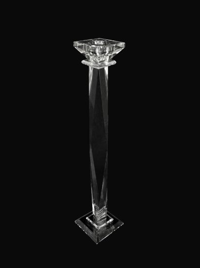 Picture of CCH8157-L - Premium Glass Crystal Pillar Candle Holder 18"