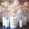 Picture of Metal Cake Pillar Round Set of 5 White