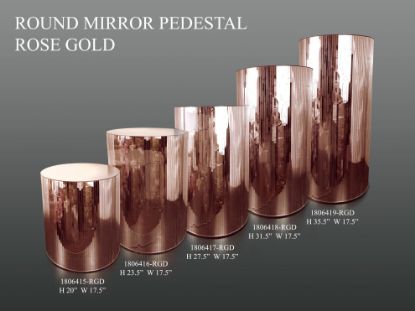 Picture of Mirrored Cylindrical Column/Pedestal Rose Gold
