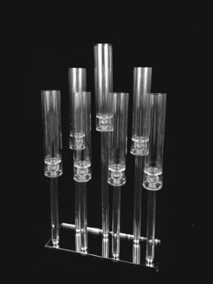 Picture of CCH6669 - 7 Head Candlestick Holders  with Hurricane Tubes Wedding Table Centerpiece 29"