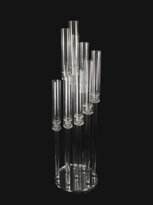 Picture of CCH1258 -  9 Head Candlestick Holders  with Hurricane Tubes Wedding Table Centerpiece 44.5"