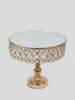 Picture of CS-3027-GP - 12" Gold Sparkling Crystal Beaded Cake Stand with Mirrored Top