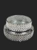 Picture of 18PF0707 M/L - 18"/22" Silver Crystal Beaded Metal Riser Cake Stand with Clear Glass Top