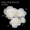 Picture of FL0744 - 4Pc Set - 8", 12", 15" & 20" Fabric Mesh Rose Set