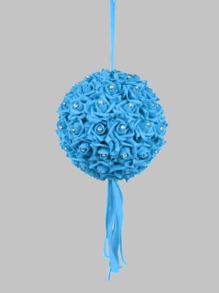 Picture of FFL2010 - 10" Foam Rose Pomander Kissing Ball Flower Ball with Embedded Crystals