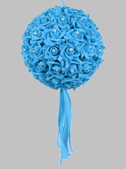 Picture of FFL2012 12" Foam Rose Pomander Kissing Ball Flower Ball With Embedded Crystals