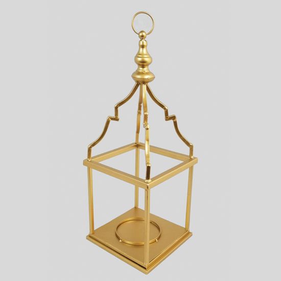 Picture of 16CF2693-L -18.5" Gold Wire Metal Hanging Lantern Candle Holders
