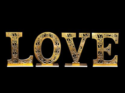 Picture of 50CM LOVE - Gold  PVC Foam-Board Sign