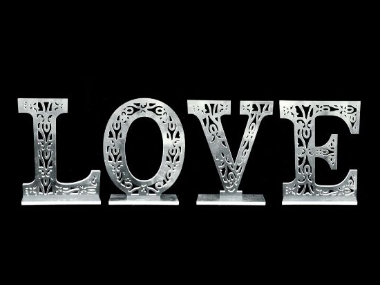 Picture of 50CM LOVE - Silver  PVC Foam-Board Sign