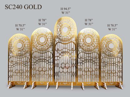 Picture of SC240 Gold - Backdrop Room Divider Panels - 5 connected pieces Set - Gold - Stores Flat