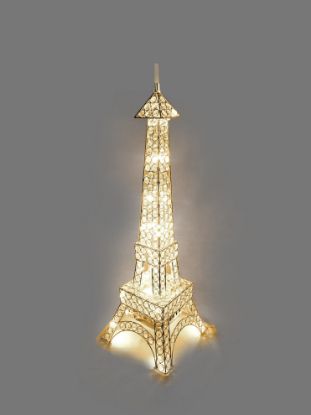 Picture of WFT-2099-GD - Gold Crystal Beaded Eiffel Tower Centerpiece, Floor Decor 29"