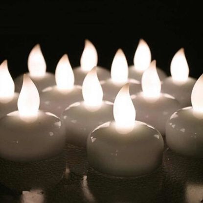 Picture of LED0095 White - 12pcs Floating Candle Led Tea Light Flameless