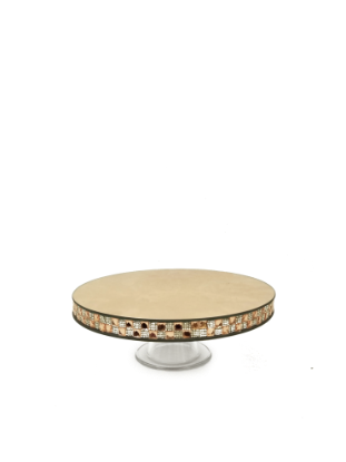 Picture of 145656  GD - Gold Round Mirror Cake Stand with Base 12"