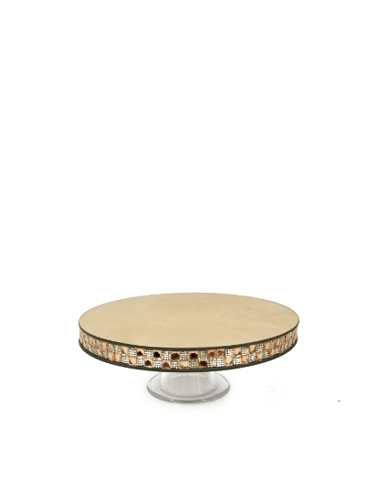 Picture of 145656  GD - Gold Round Mirror Cake Stand with Base 12"