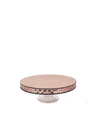 Picture of 145656  RGD - Rose Gold Round Mirror Cake Stand with Base 12"