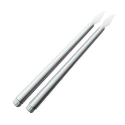 Picture of 12" Silver LED Pair Taper Candles
