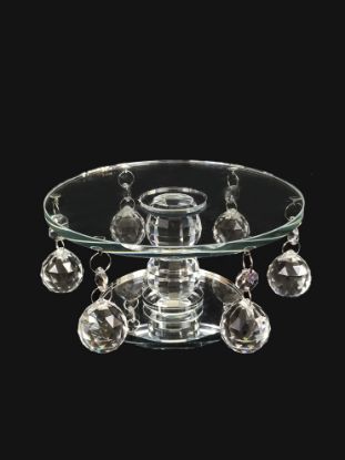 Picture of CCH5324 - 3.5" Tall Rounded Crystal Stand with Sphere Hanging Crystal