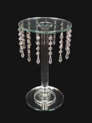 Picture of CH6504 - 16" Tall Rounded Crystal Stand with Hanging Crystal
