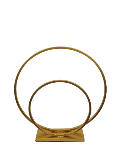 Picture of VC7555 B Gold - 21.5" Double Hoop Metallic Gold Flower Wreath