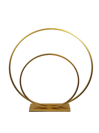 Picture of VC7555 A Gold - 30" Double Hoop Metallic Gold Flower Wreath