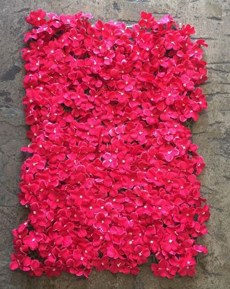 Picture of FL4060-2 - Pink Silk Hydrangea Flower Wall Mat Panel 24"