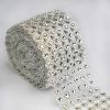 Picture of 8011 K - 5" x 10 Yards Flower Diamond Rhinestone Ribbon Wrap Roll