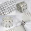 Picture of 8011 K - 5" x 10 Yards Flower Diamond Rhinestone Ribbon Wrap Roll