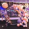 Picture of GM02- Gold - 6' White Metal Backdrop Wedding Arch with Mesh