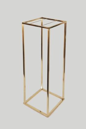 Picture of VC-2582 Gd- 32" Shiny Gold Wedding Wire Metal Column Pillar - Geometric Centerpiece