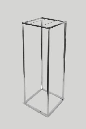 Picture of VC-2582 Sl- 32" Shiny Silver Wedding Wire Metal Column Pillar - Geometric Centerpiece