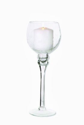 Picture of CH452 - 16" Clear Long Stem Globe Glass Vase Candle Holder