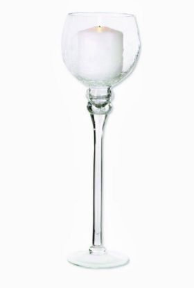 Picture of CH453 - 20" Clear Long Stem Globe Glass Vase Candle Holder