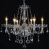 Picture of 6005-6S - Silver 6 Arms Chandelier with Beaded Crystals - 23" x 21"