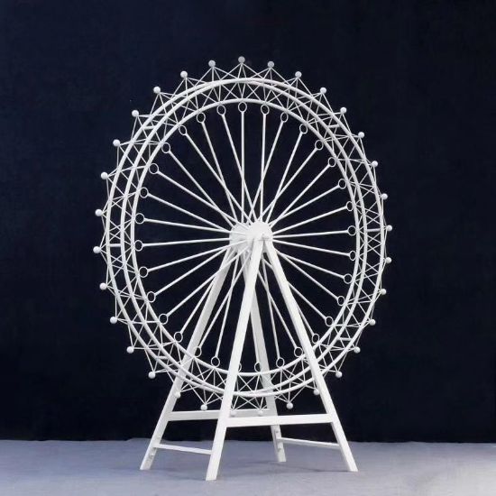 Picture of QZ242 - White Metal Ferris Wheel Backdrop Decoration